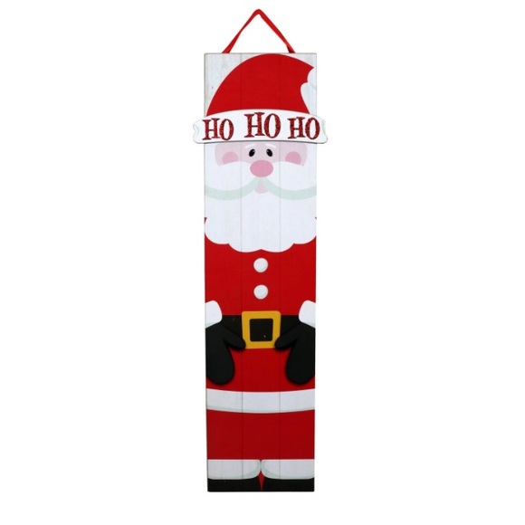 NWT Precious Vertical Glittered Ho Ho Ho Santa Christmas Wood Decoration Sign - Picture 5 of 16